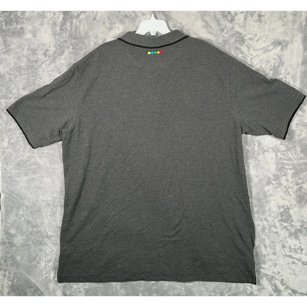 Coogi Polo Shirt Mens 4XL Kangaroo Y2K Hip Hop Baggy Loose Gray Embroidered